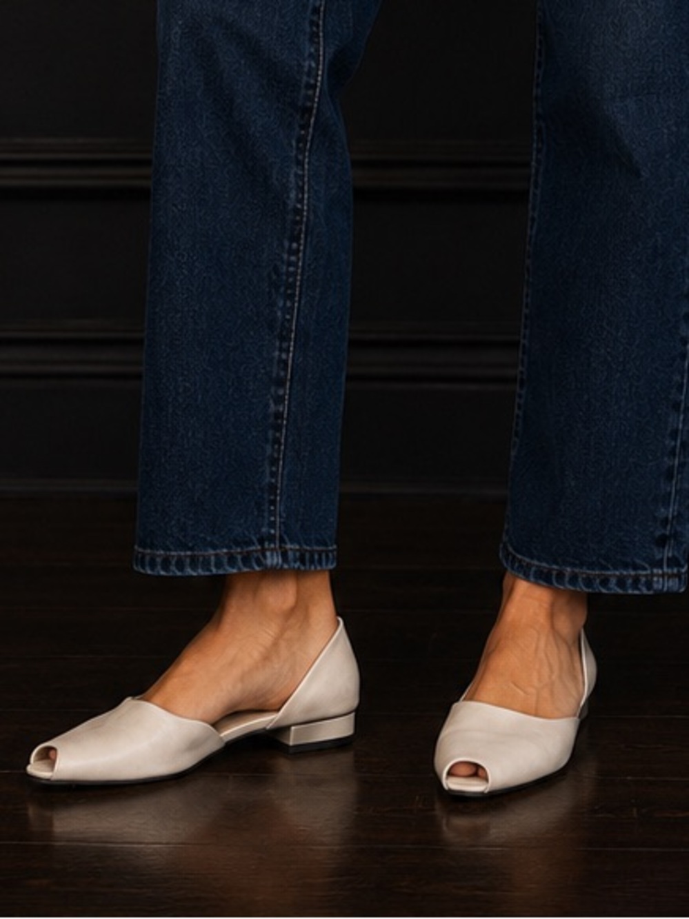 TOTEME Satin D’Orsay Flats Ivory Cream Open Toe Ballet Luxury Shoes Size 37